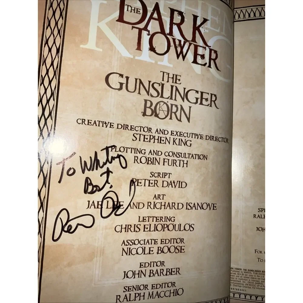 Stephen Kings The Dark Tower: The Gunslinger Born Signed By Peter David